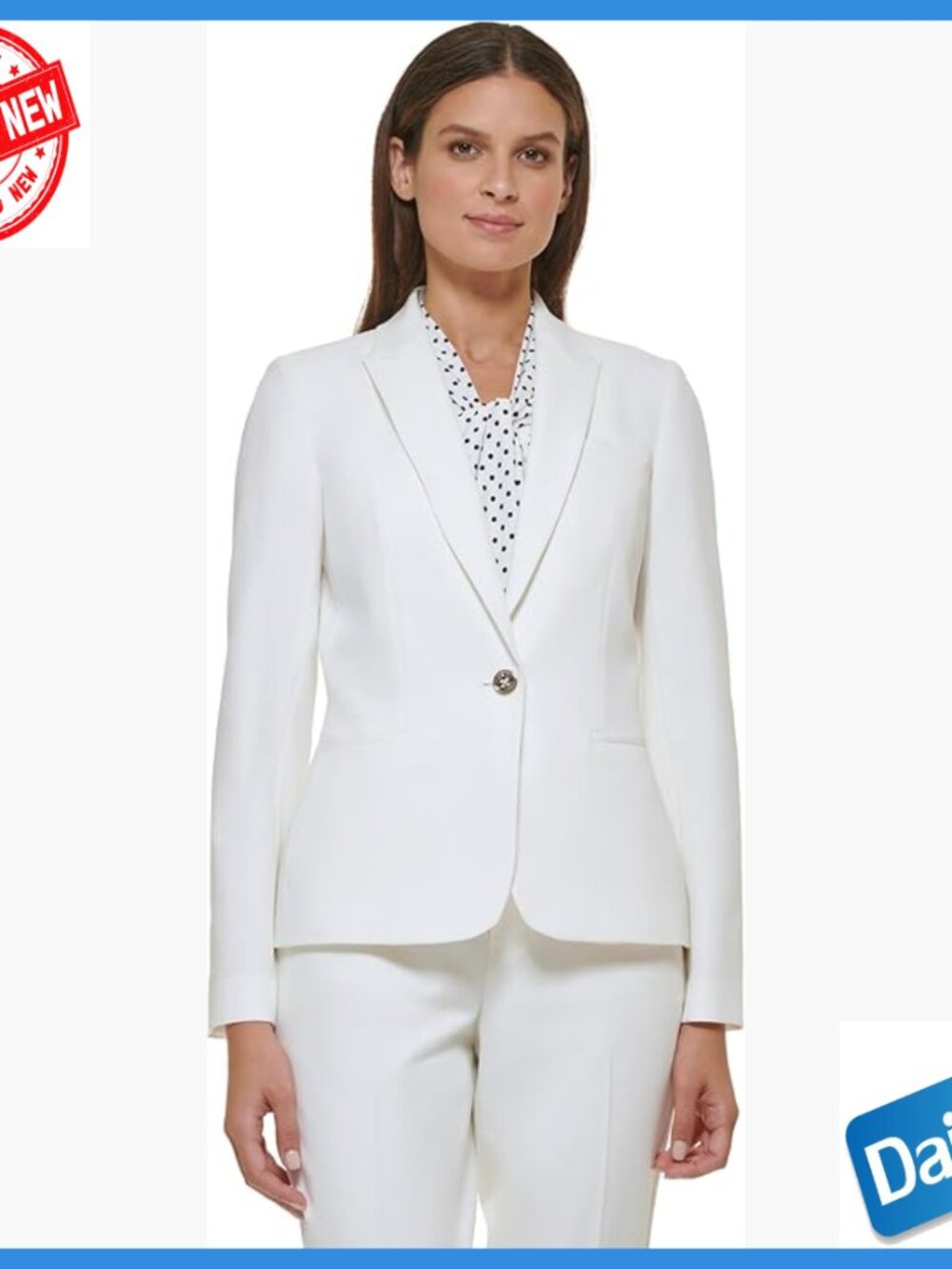 Single Button Business Blazer with Shoulder Pads and Elbow Patches